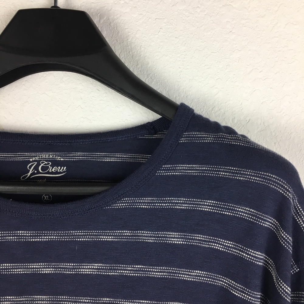 J. Crew slub knit crew long sleeve t-shirt navy XL